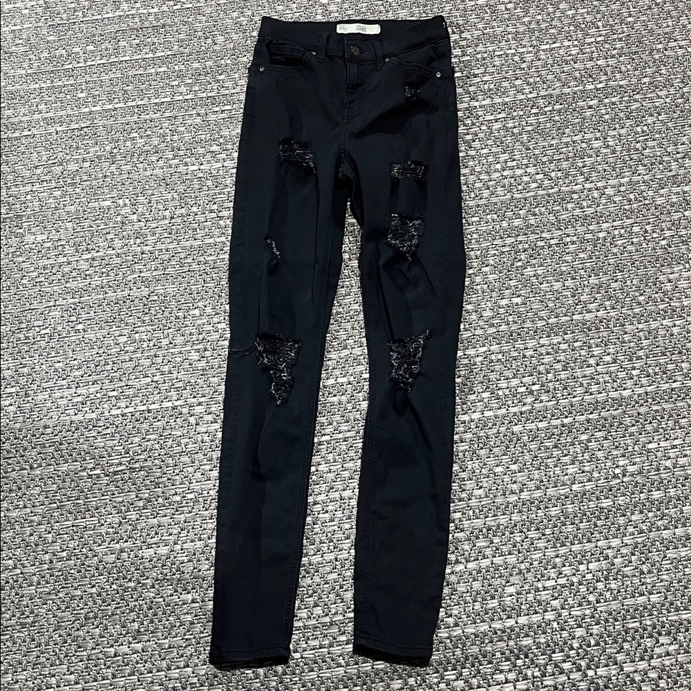 Topshop | Black Distressed Jamie Jeans